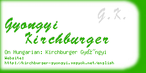 gyongyi kirchburger business card